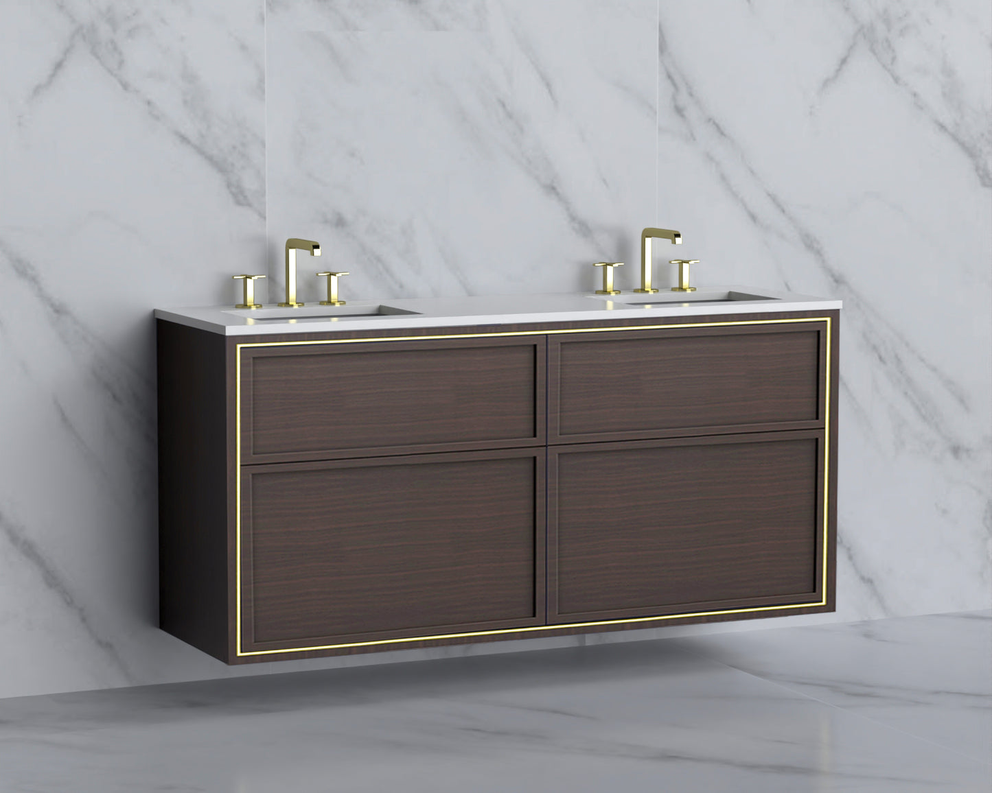 Edge 60D" Wall hung Vanity Cabinet