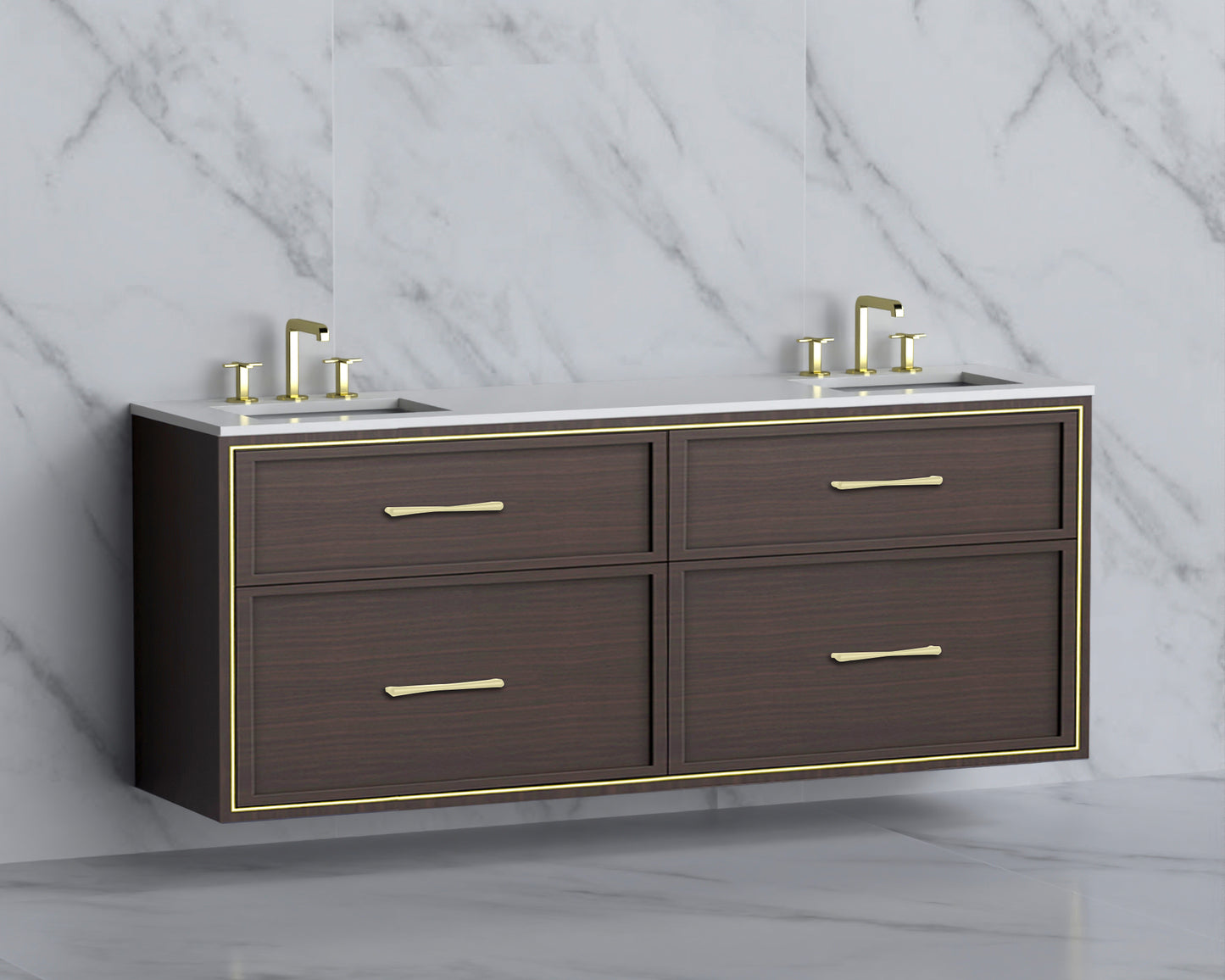 Edge 72" Wall hung Vanity Cabinet