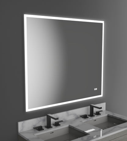 Calm Lighted Slique Mirror, 42" x 30" x 7/8", Rectangular, 2700/3000/4000K Temperature, Deffoger, Dimmable