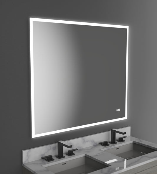 Calm Lighted Slique Mirror, 42" x 30" x 7/8", Rectangular, 2700/3000/4000K Temperature, Deffoger, Dimmable