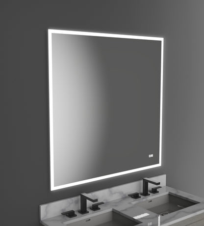 Calm Lighted Slique Mirror, 36" x 30" x 7/8", Rectangular, 2700/3000/4000K Temperature, Deffoger, Dimmable