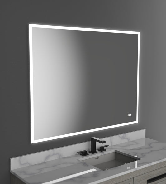 Calm Lighted Slique Mirror, 48" x 30" x 7/8", Rectangular, 2700/3000/4000K Temperature, Deffoger, Dimmable
