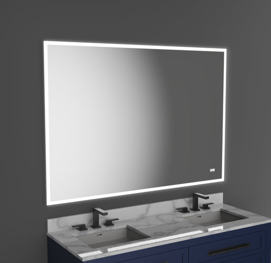 Calm Lighted Slique Mirror, 60" x 30" x 7/8", Rectangular, 2700/3000/4000K Temperature, Deffoger, Dimmable