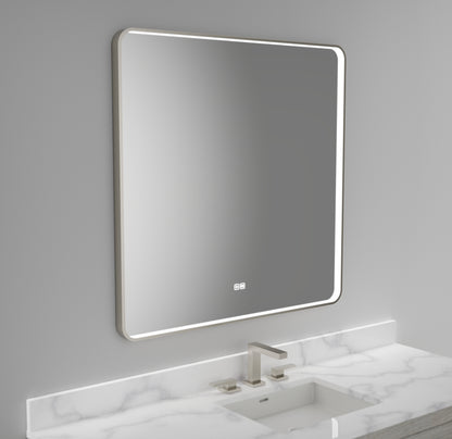 Contour III Lighted Slique Mirror, 22" x 36", Rectangular with rounded edges, 2700/3000/4000K Temperature, Deffoger, Dimmable