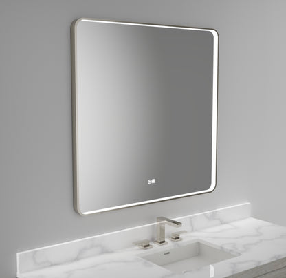 Contour III Lighted Slique Mirror, 22" x 36", Rectangular with rounded edges, 2700/3000/4000K Temperature, Deffoger, Dimmable