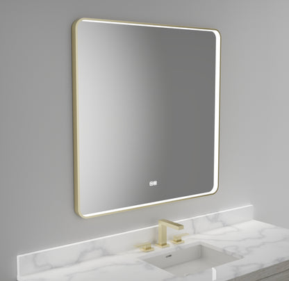 Contour III Lighted Slique Mirror, 22" x 36", Rectangular with rounded edges, 2700/3000/4000K Temperature, Deffoger, Dimmable