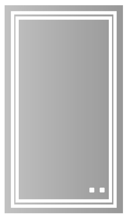 Zen III Lighted Slique Mirror, 20" x 30" x 7/8", Rectangular, 2700/3000/4000k Temperature, Deffoger, Dimmable