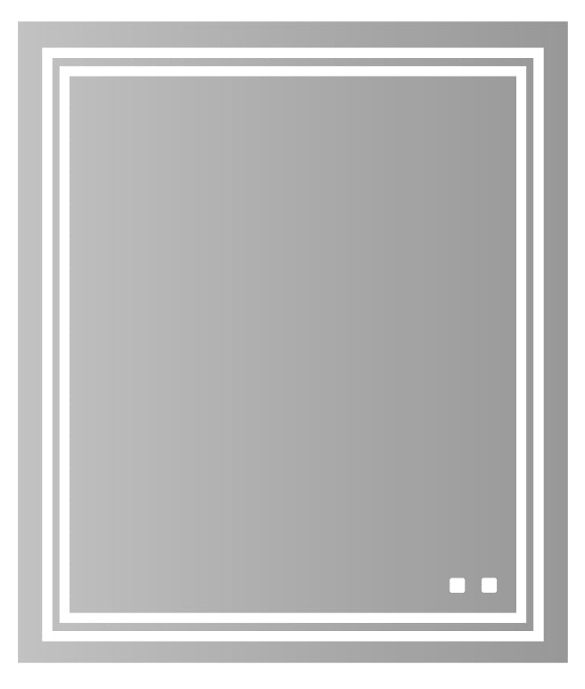 Zen III Lighted Slique Mirror, 20" x 30" x 7/8", Rectangular, 2700/3000/4000k Temperature, Deffoger, Dimmable