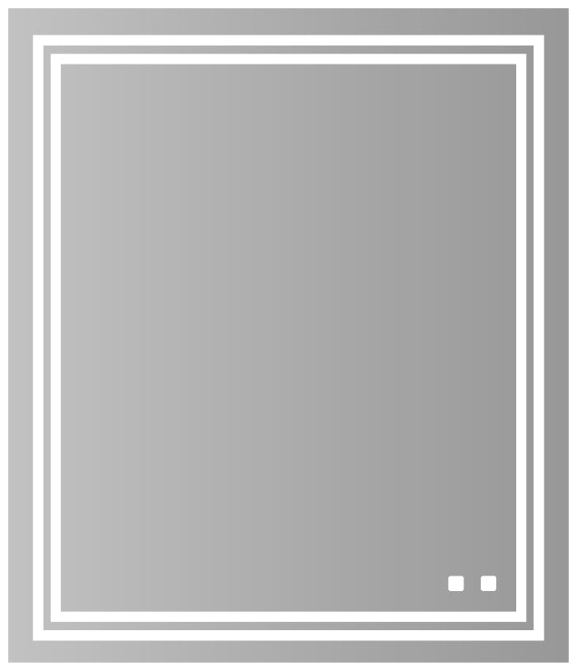 Zen III Lighted Slique Mirror, 20" x 30" x 7/8", Rectangular, 2700/3000/4000k Temperature, Deffoger, Dimmable
