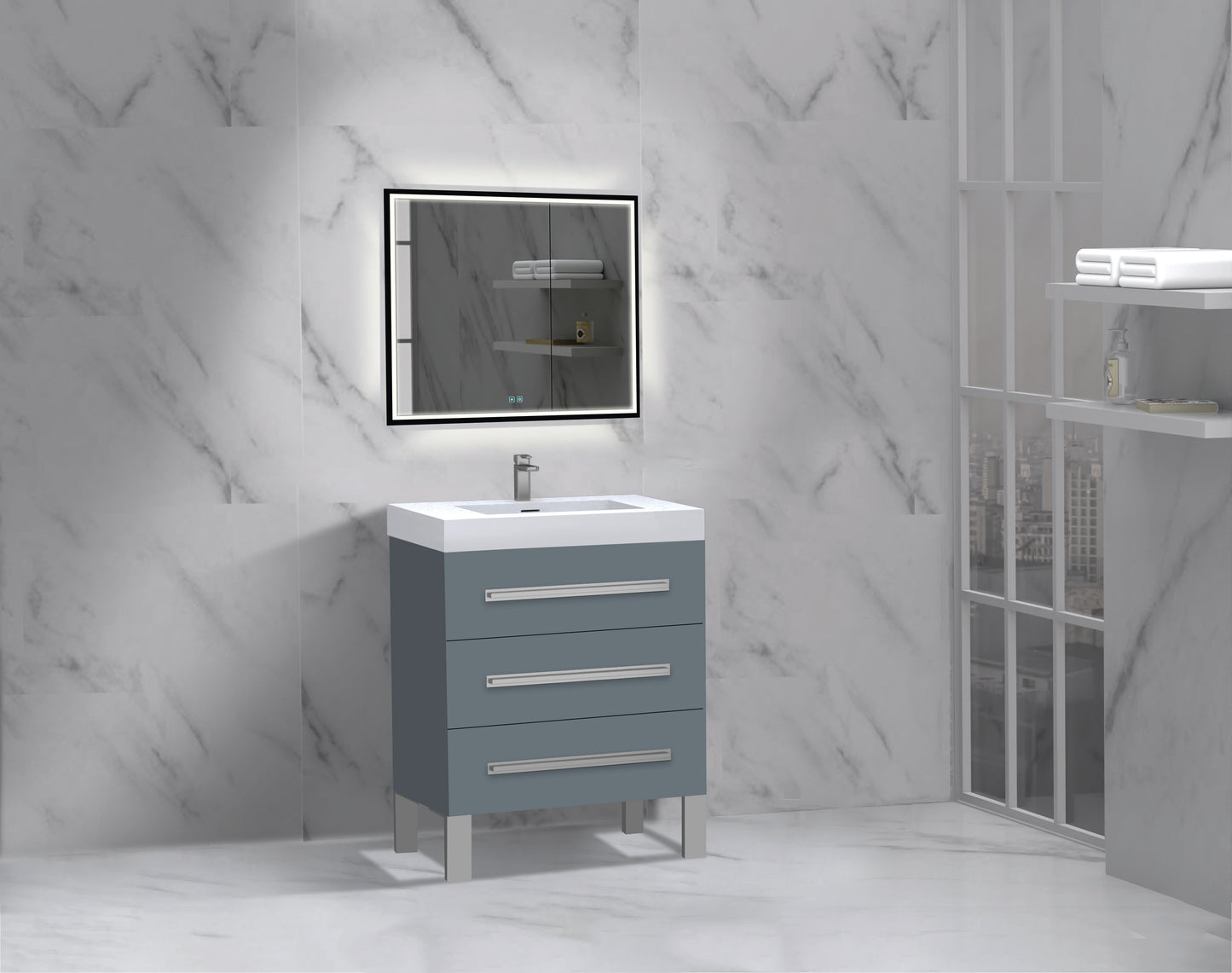 Icon 24" Free standing Vanity Cabinet with L-Feet
