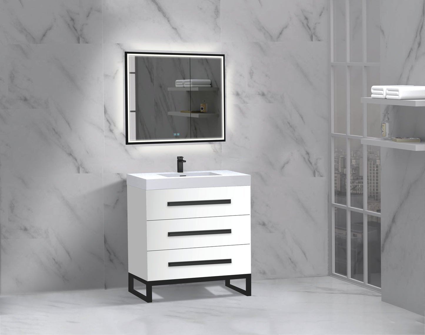 Icon 30" Free standing Vanity Cabinet with C-Base