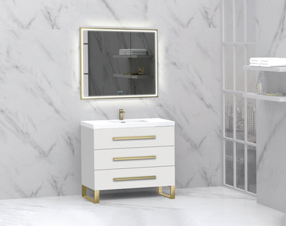 Icon 36" Free standing Vanity Cabinet with S-Feet
