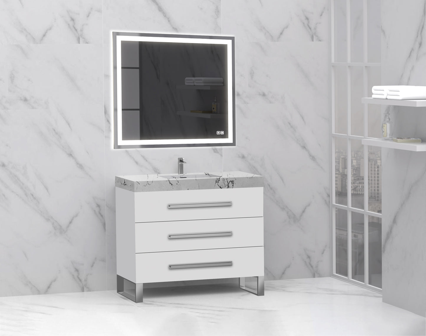 Icon 42" Free standing Vanity Cabinet with S-Feet