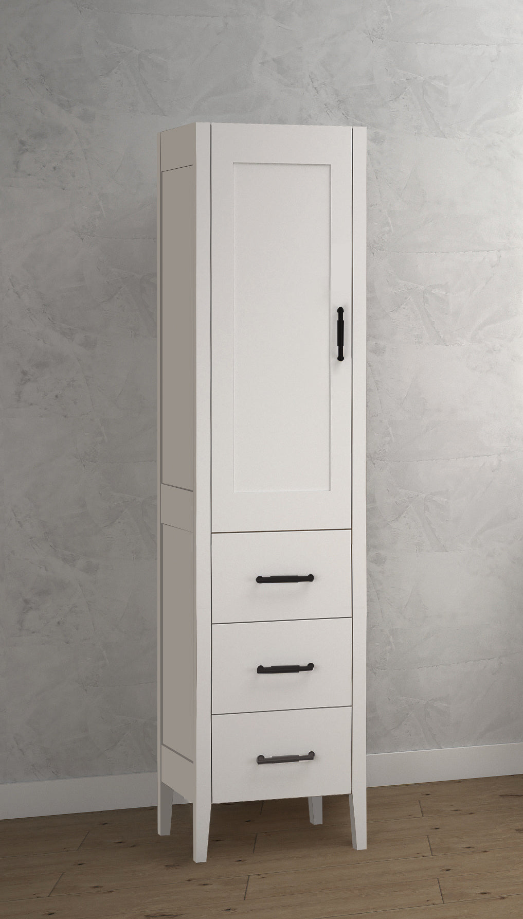 Encore 18"W x 18"D x 76"H Free Standing Linen Cabinet L Hinged