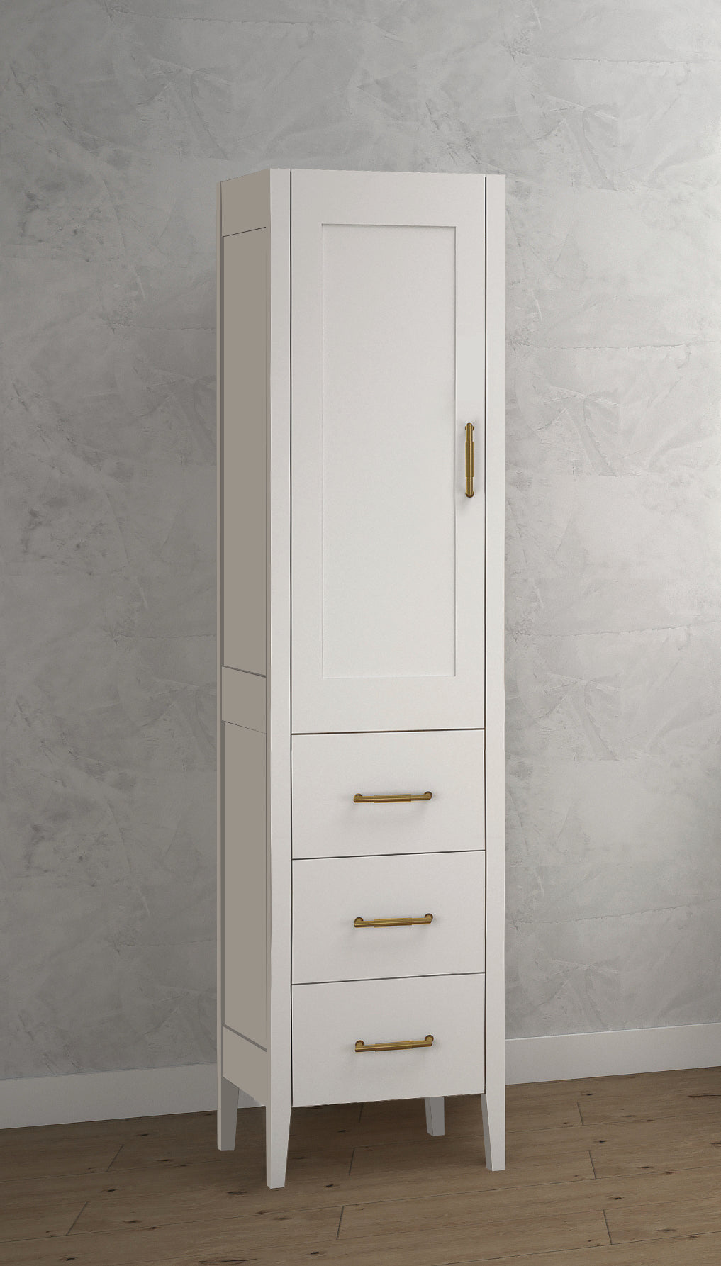 Encore 18"W x 18"D x 76"H Free Standing Linen Cabinet L Hinged
