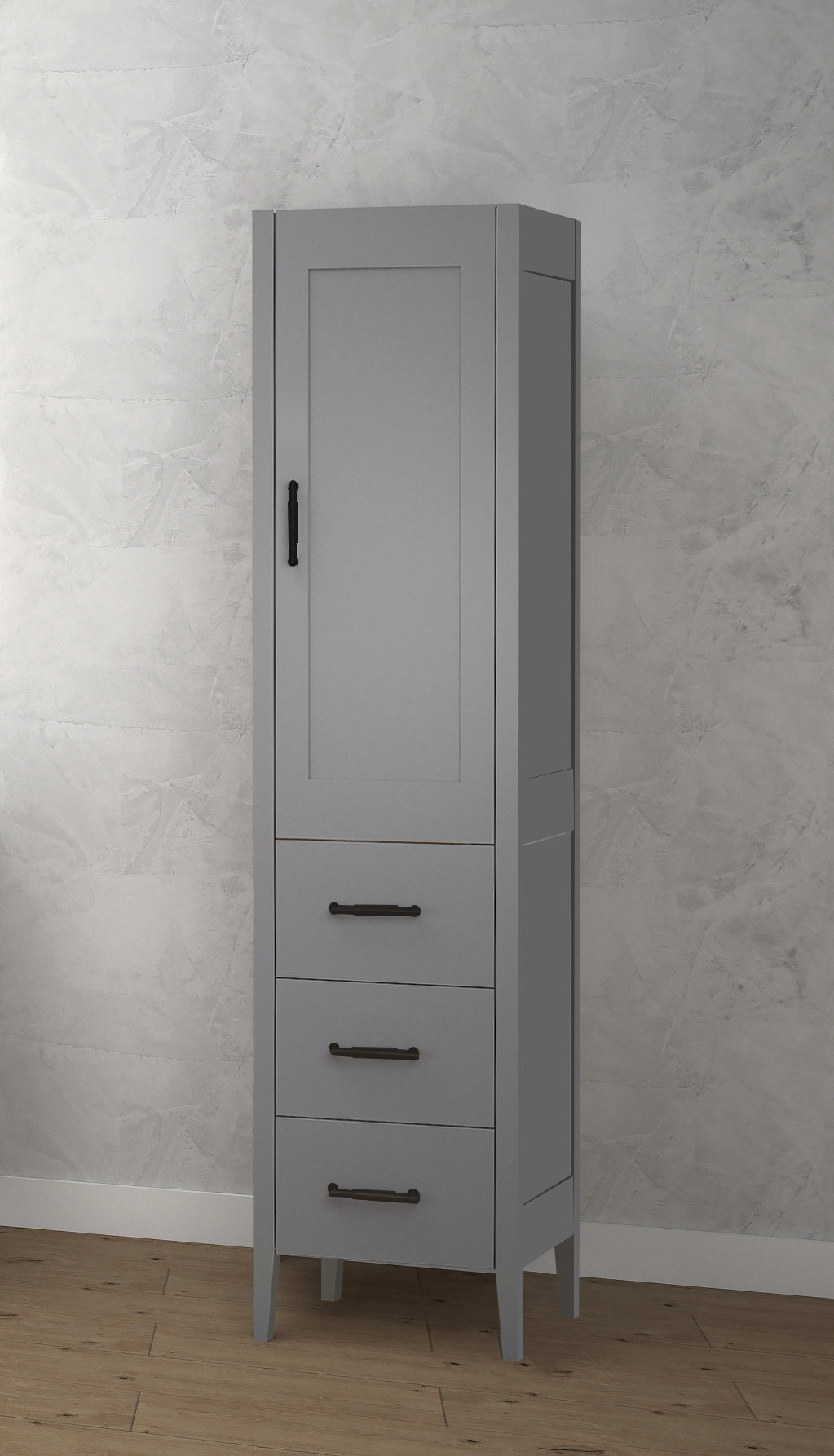 Encore 18"W x 18"D x 76"H Free Standing Linen Cabinet L Hinged