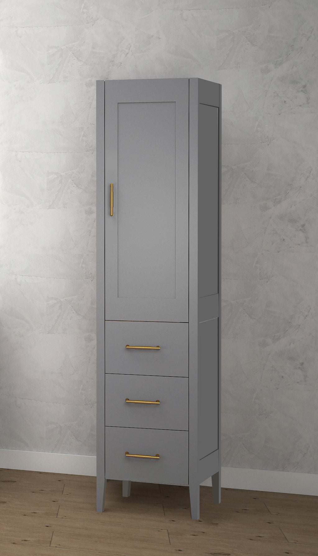 Encore 18"W x 18"D x 76"H Free Standing Linen Cabinet L Hinged