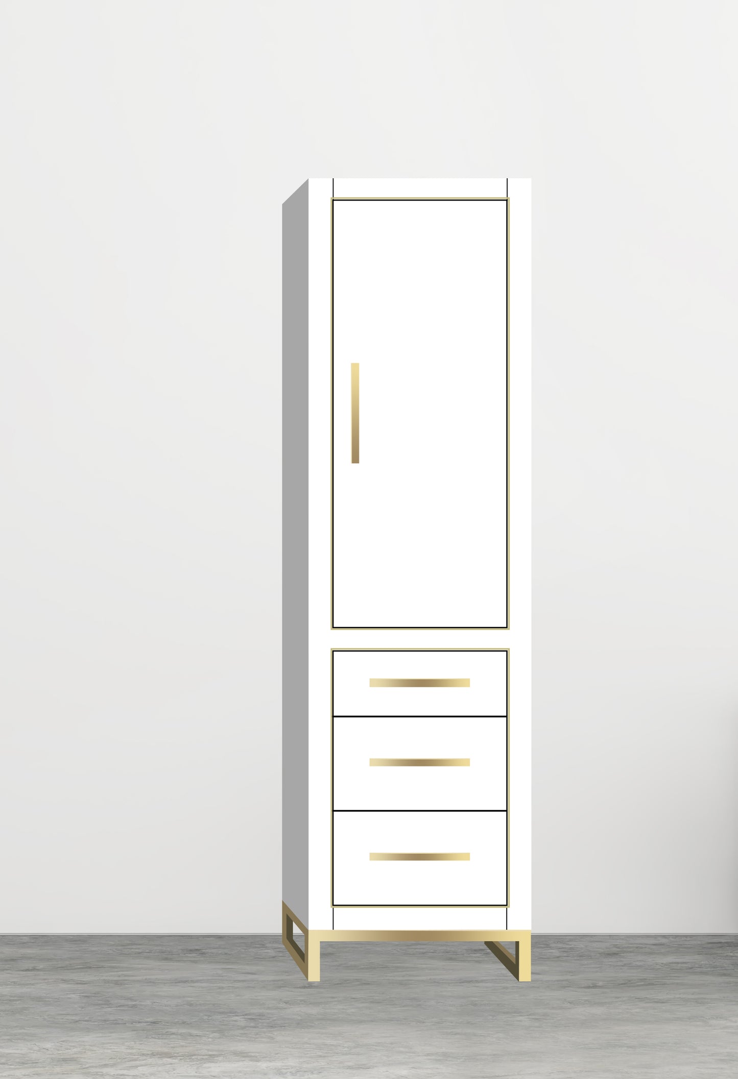 Estate 20"W x 18"D x 76"H Free Standing Linen Cabinet R Hinged