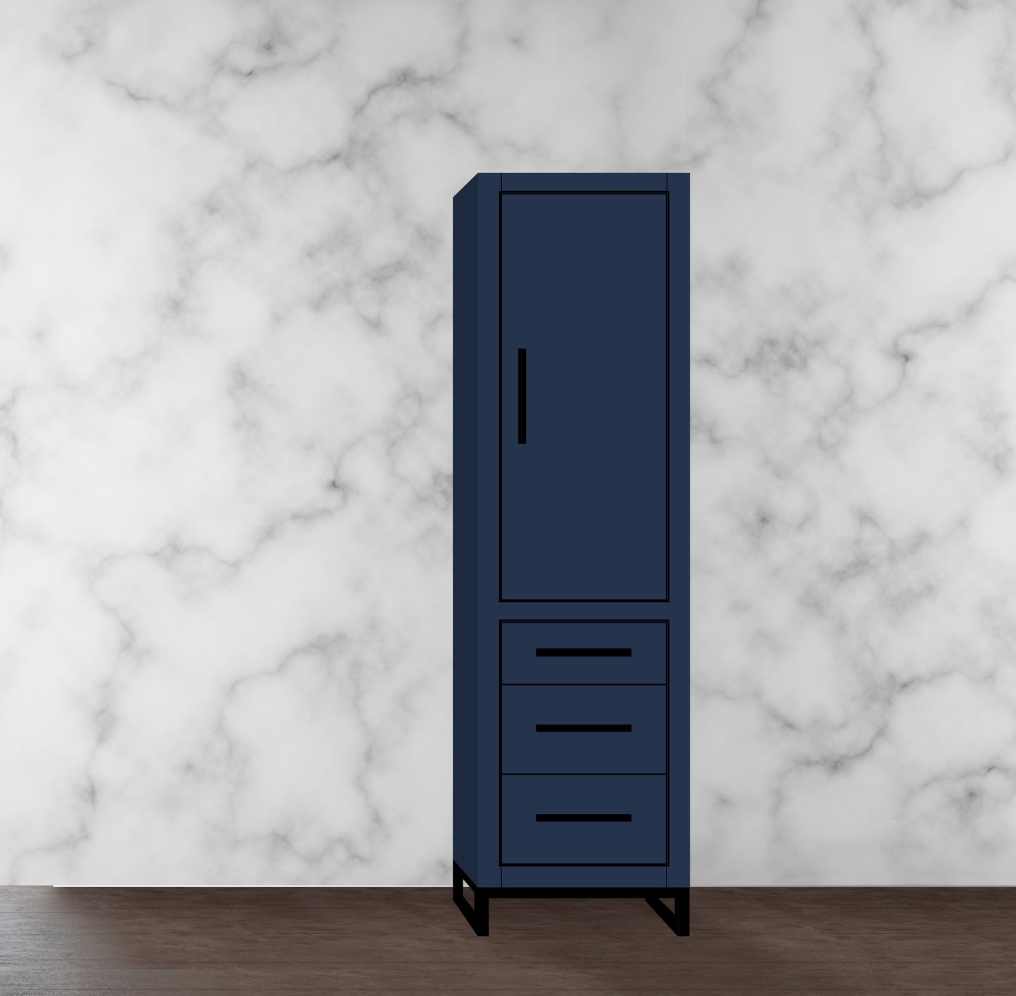 Estate 20"W x 18"D x 76"H Free Standing Linen Cabinet R Hinged