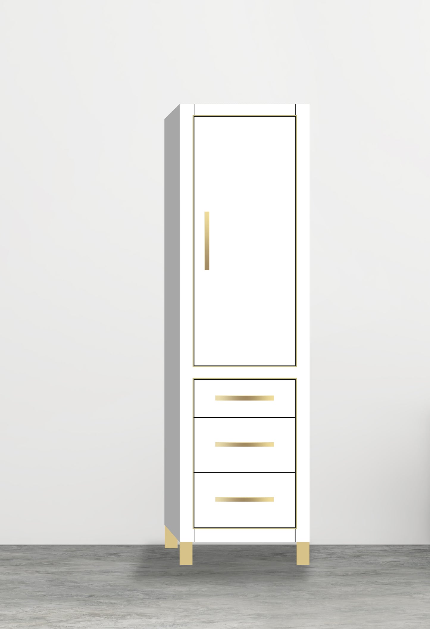 Estate 20"W x 18"D x 76"H Free Standing Linen Cabinet R Hinged