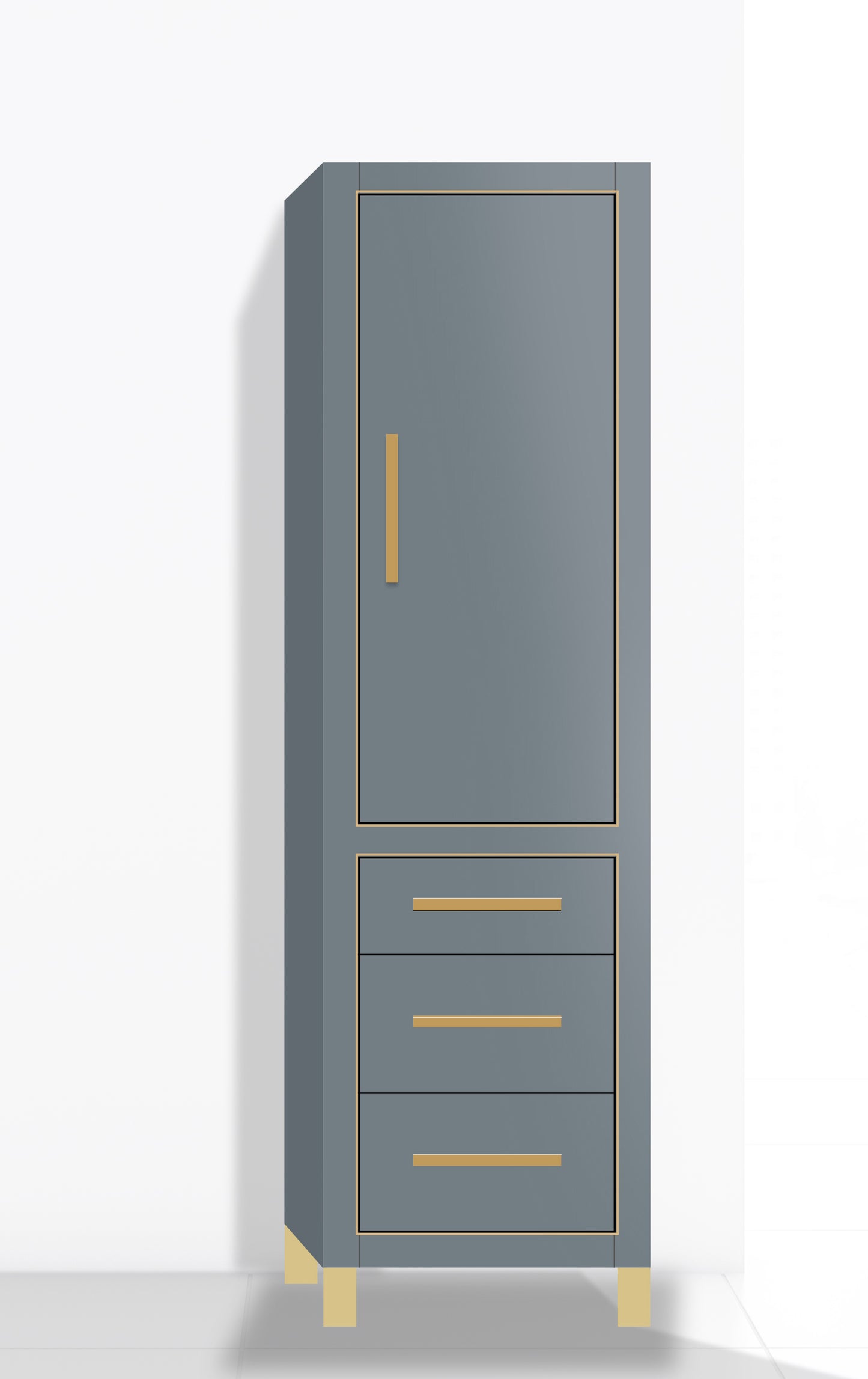 Estate 20"W x 18"D x 76"H Free Standing Linen Cabinet R Hinged