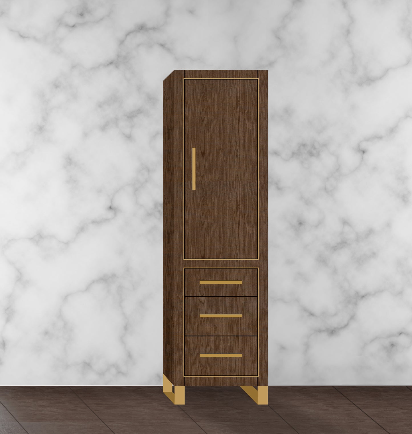 Estate 20"W x 18"D x 76"H Free Standing Linen Cabinet R Hinged