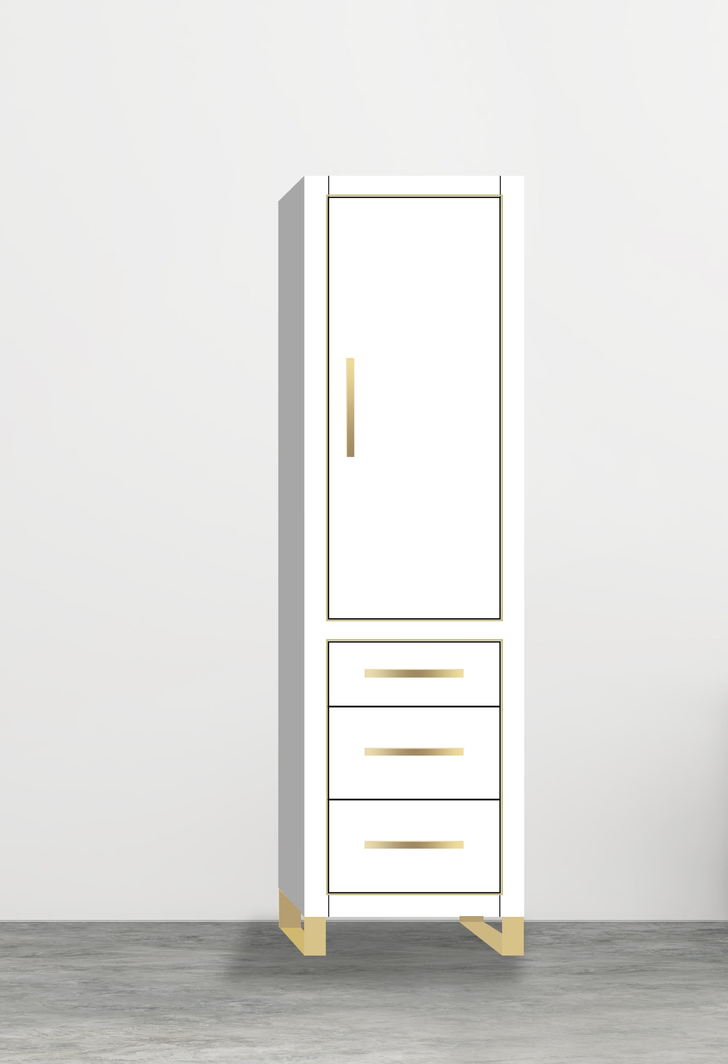 Estate 20"W x 18"D x 76"H Free Standing Linen Cabinet R Hinged