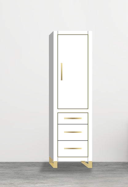 Estate 20"W x 18"D x 76"H Free Standing Linen Cabinet R Hinged