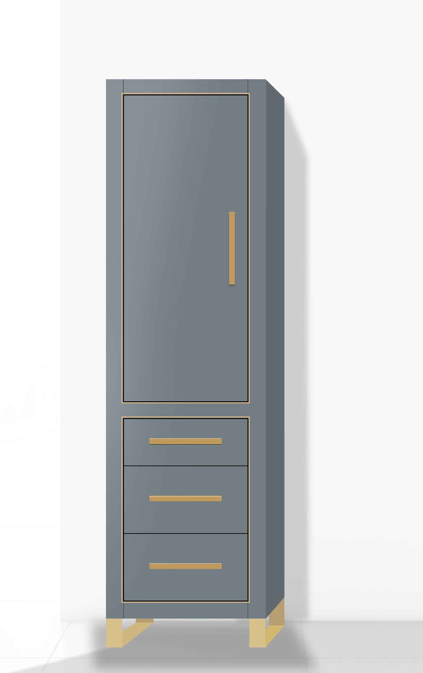 Estate 20"W x 18"D x 76"H Free Standing Linen Cabinet R Hinged