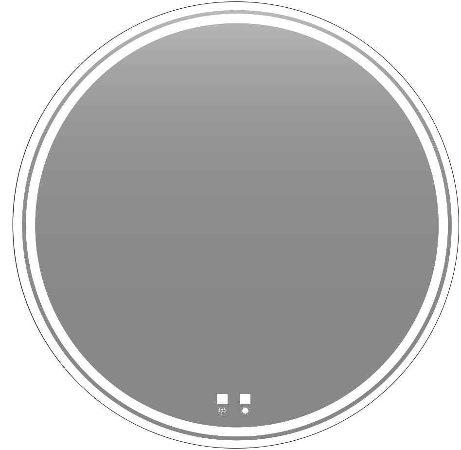Lunar III Lighted Slique Mirror, 30" x 7/8", Round, 2700/3000/4000K Temperature, Deffoger, Dimmable