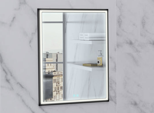 Illusion Lighted Mirrored Cabinet, Recessed Mount, 2700/3000/4000K Temperature, Deffoger, Dimmable, Three-direction Light Diffuser