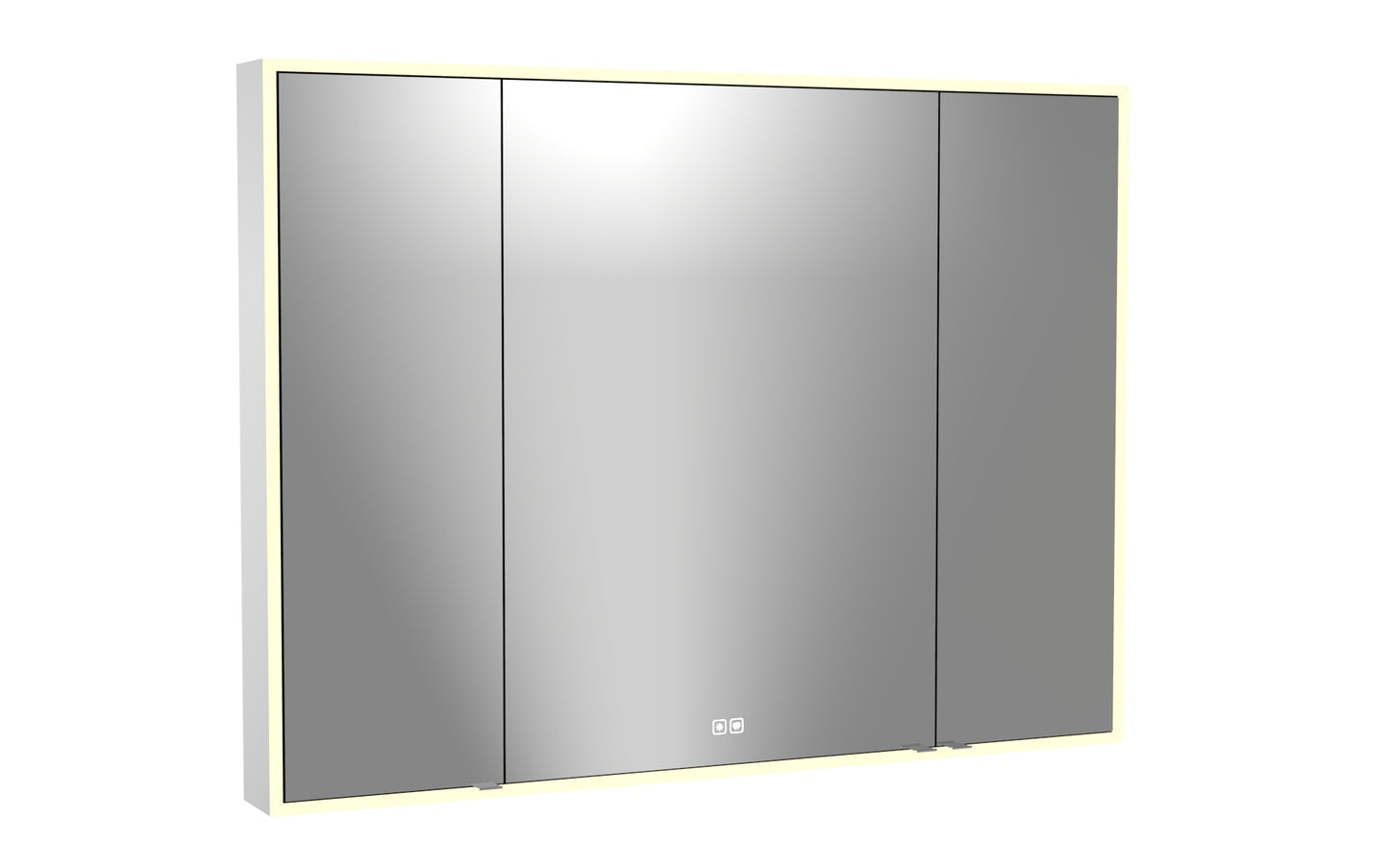 Vanguard Lighted Mirrored Cabinet, Surface Mount, 2700/3000/4000K Temperature, Deffoger, Dimmable, Three-direction Light Diffuser