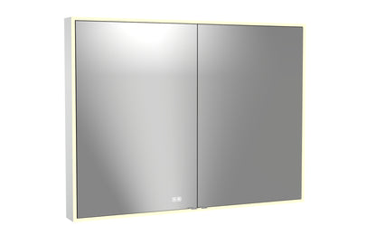 Vanguard Lighted Mirrored Cabinet, Surface Mount, 2700/3000/4000K Temperature, Deffoger, Dimmable, Three-direction Light Diffuser