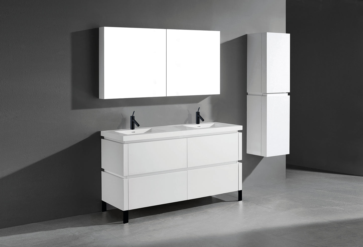 Metro 60D" Free Standing Vanity Cabinet