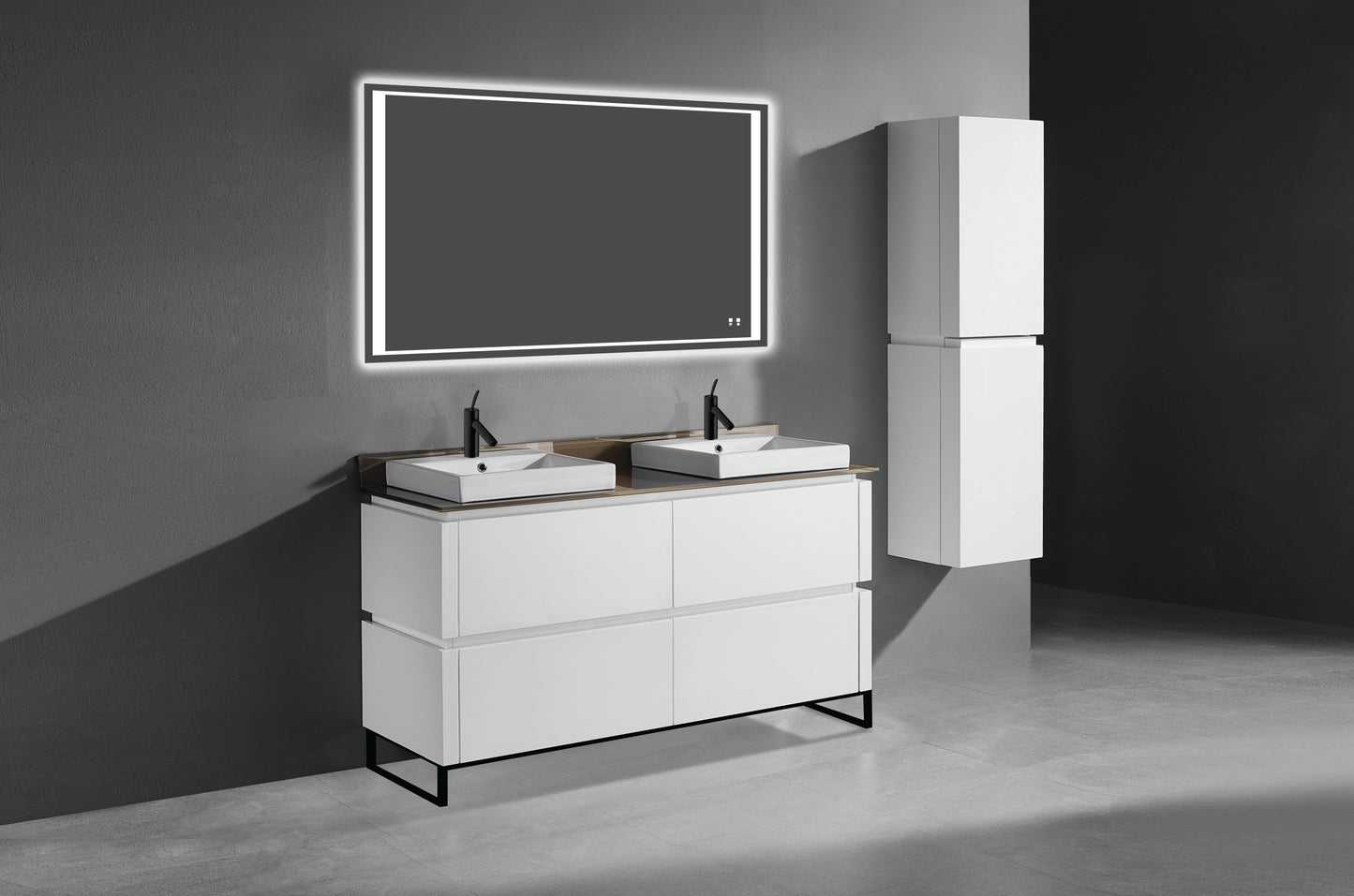 Metro 60D" Free Standing Vanity Cabinet