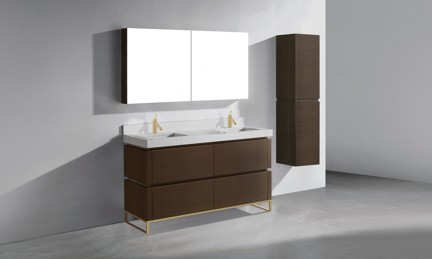 Metro 60D" Free Standing Vanity Cabinet