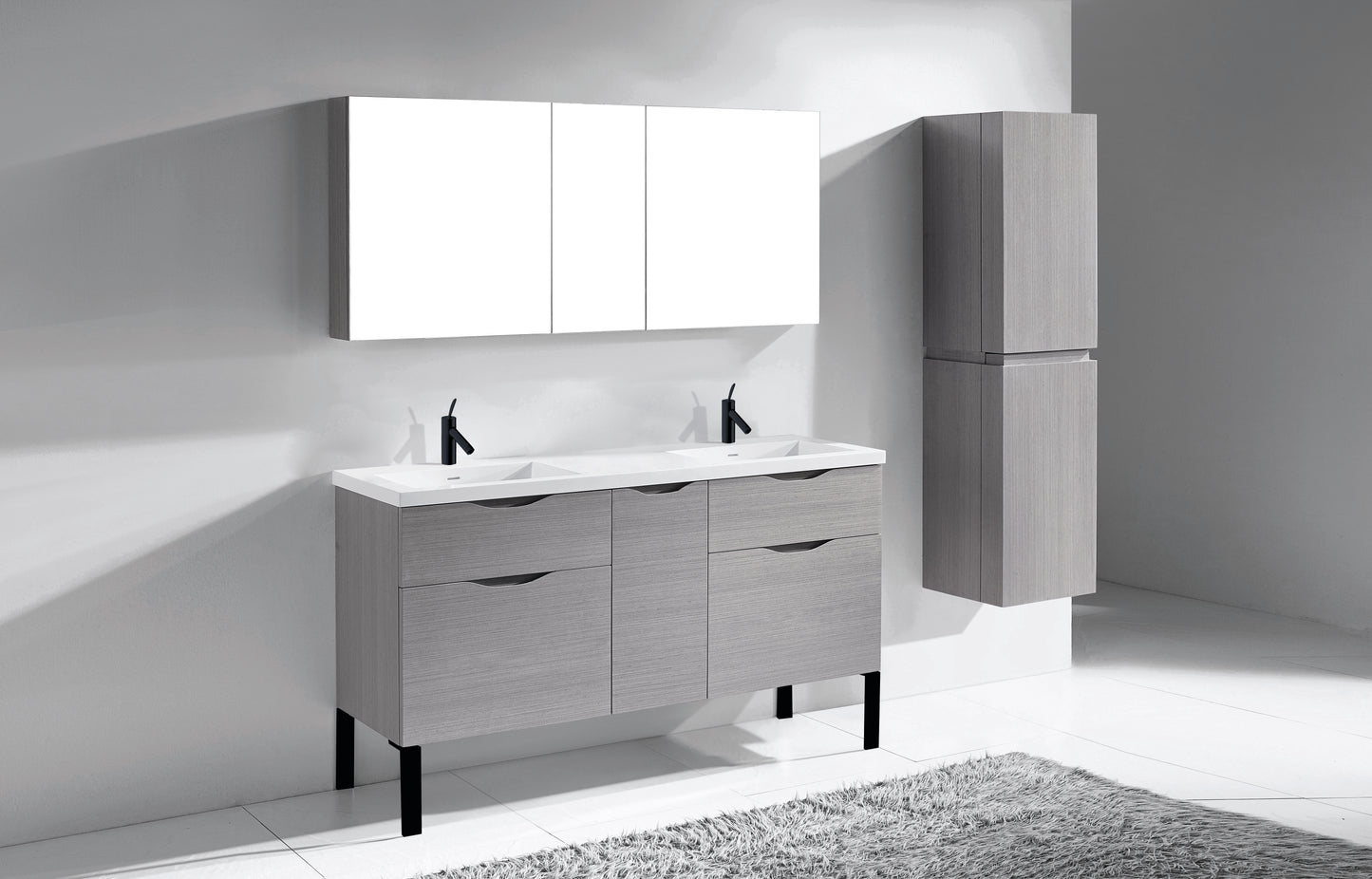 Milano 60D" Free Standing Vanity Cabinet