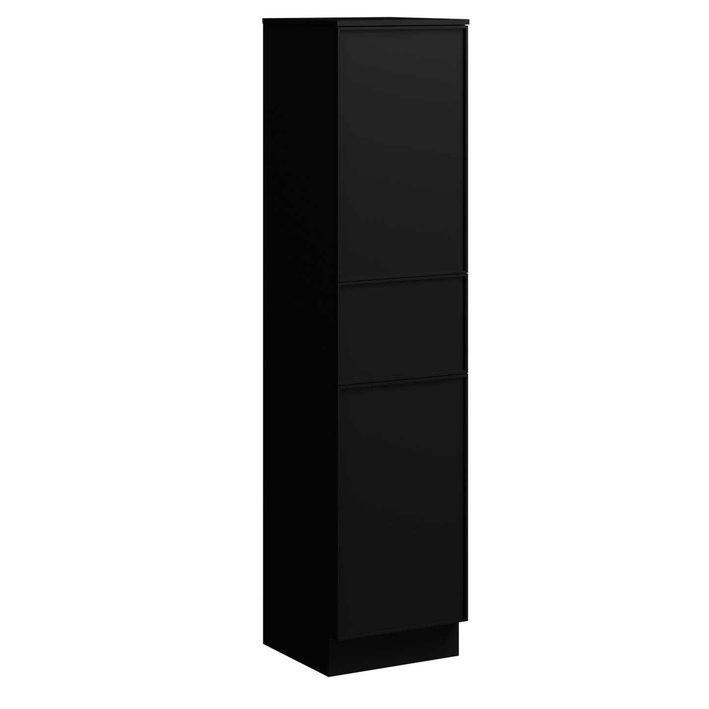 Natick Floor Standing Storage Cabinet 18 Inch Black Satin