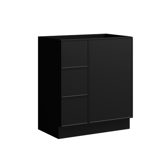 Natick Floor Standing Vanity 30 Inch Black Satin