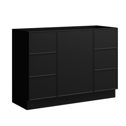 Natick Floor Standing Vanity 48 Inch Black Satin
