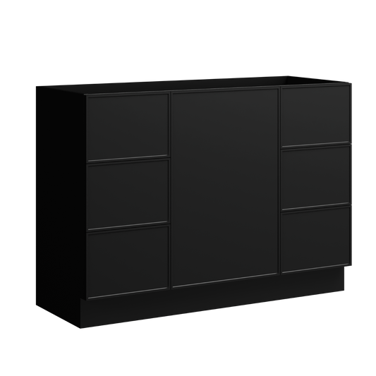 Natick Floor Standing Vanity 48 Inch Black Satin
