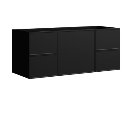 Natick Wall Mount Vanity 48 Inch Black Satin