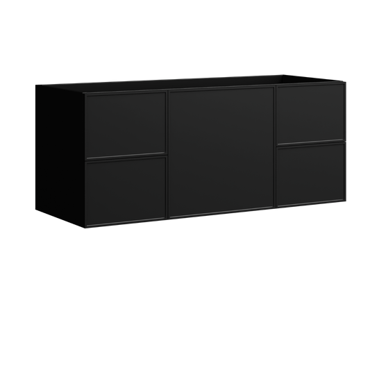 Natick Wall Mount Vanity 48 Inch Black Satin