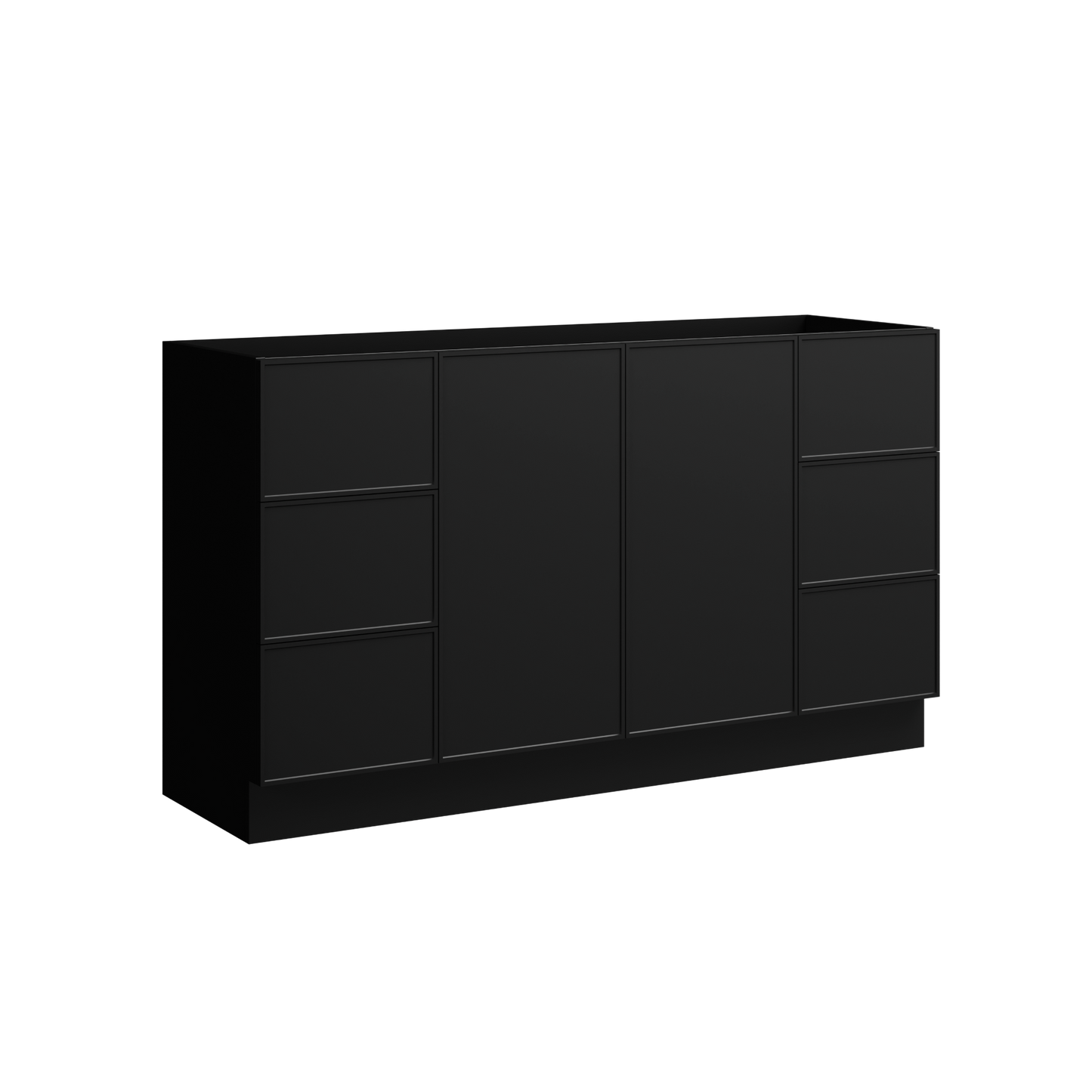 Natick Floor Standing Vanity 60 Inch Black Satin