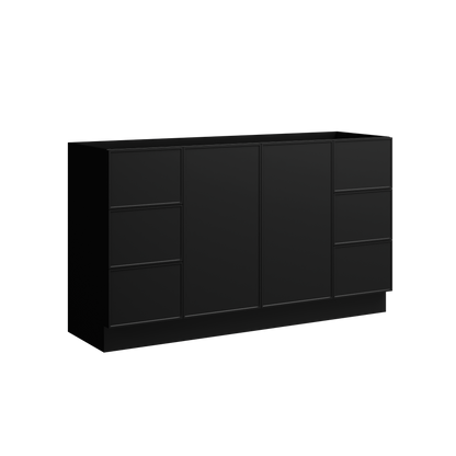 Natick Floor Standing Vanity 60 Inch Black Satin