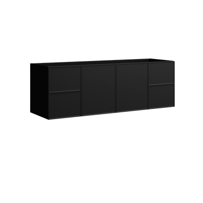 Natick Wall Mount Vanity 60 Inch Black Satin
