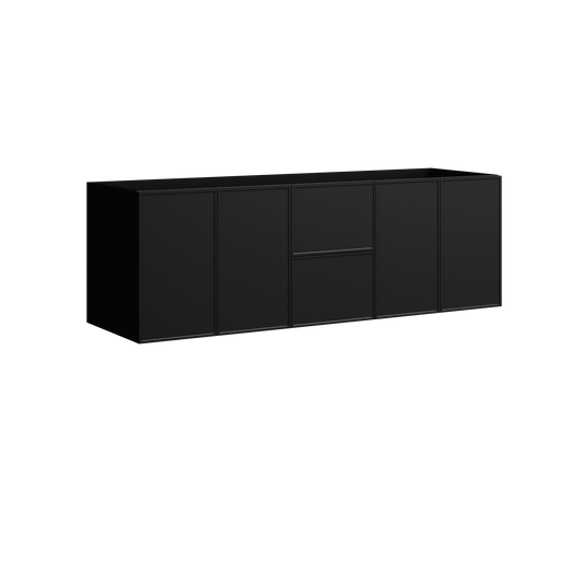 Natick Wall Mount Vanity 60 Inch Black Satin