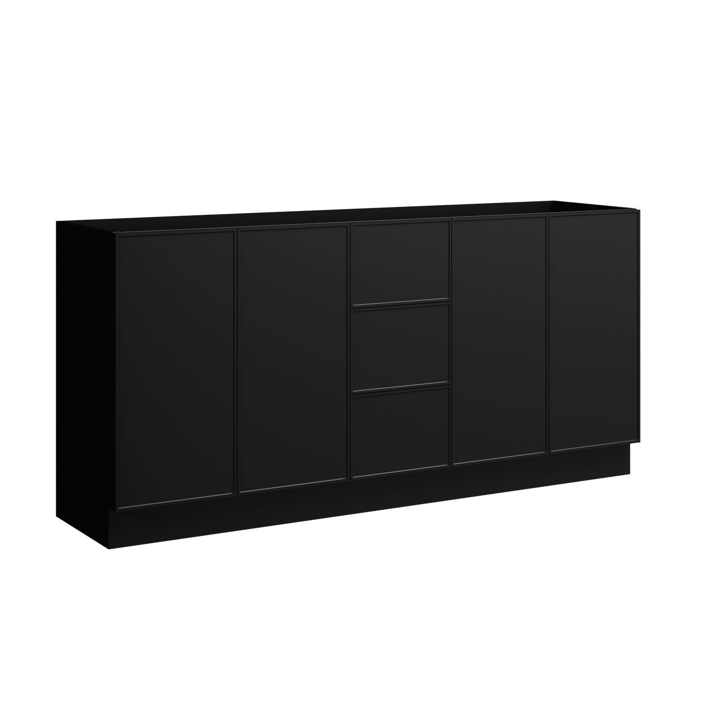 Natick Floor Standing Vanity 72 Inch Black Satin