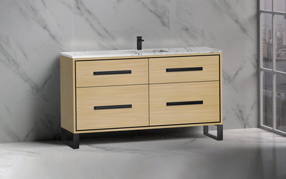 Pinnacle 60C" Free Standing Vanity Cabinet with S-Feet