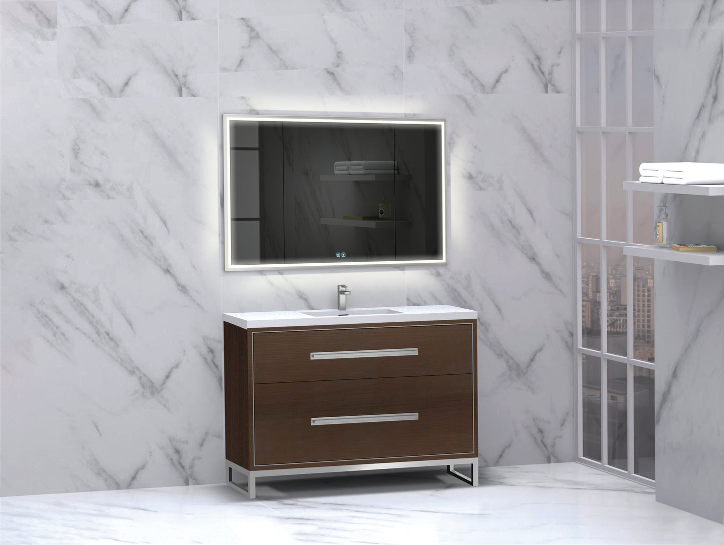 Pinnacle 48C" Free Standing Vanity Cabinet with C-Base